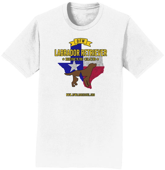 DFW LRRC Texas Flag Chocolate Lab Logo - Adult Unisex T-Shirt