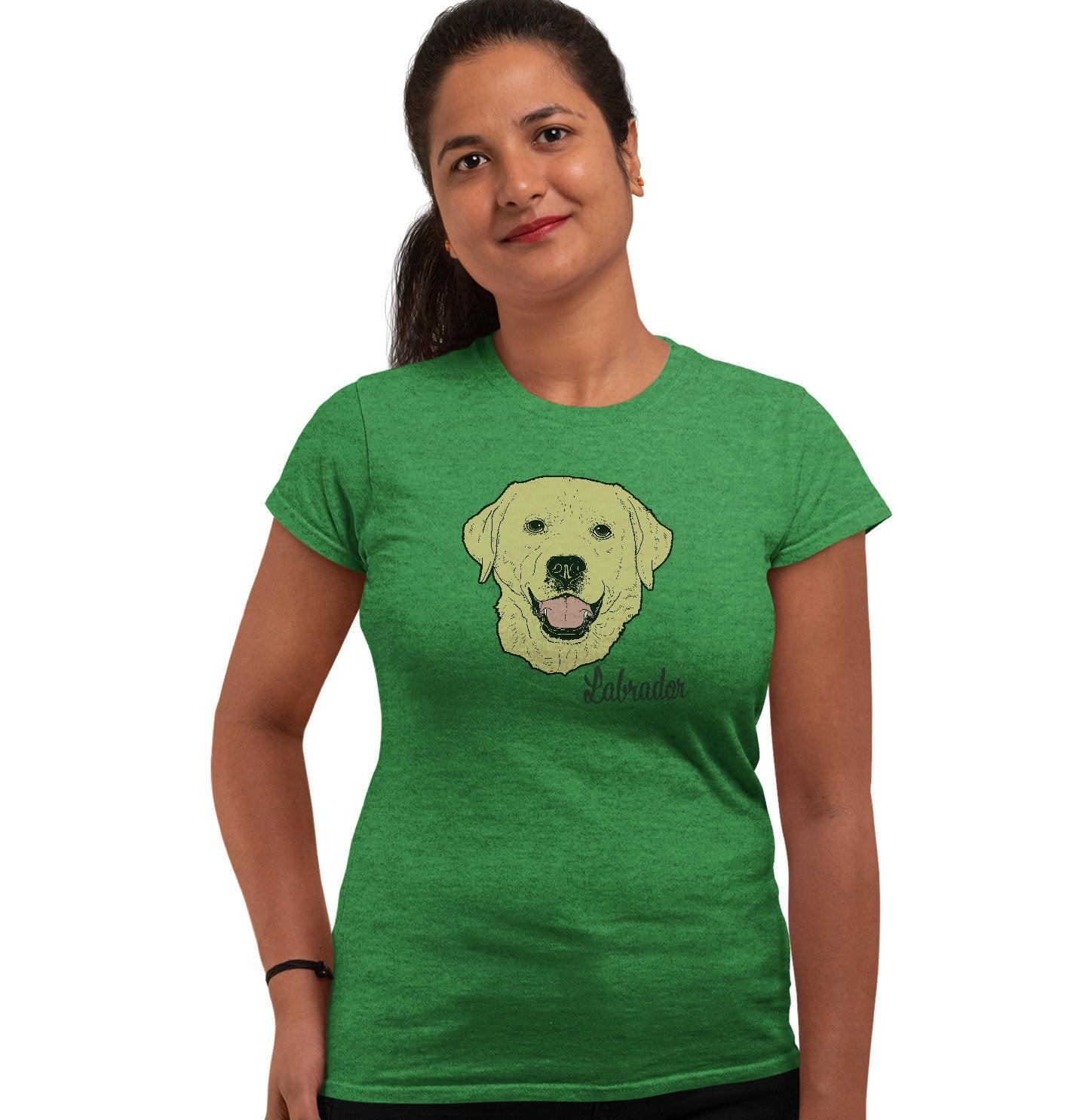 Yellow Labrador Headshot - Women's Fitted T-Shirt