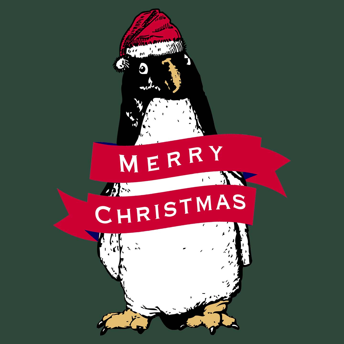 Merry Christmas Penguin - Adult Unisex T-Shirt