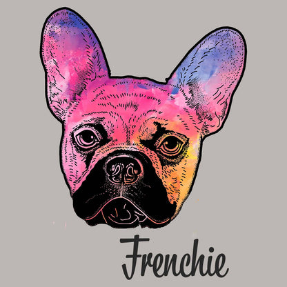 Colorful Frenchie Headshot - Women's V-Neck Long Sleeve T-Shirt