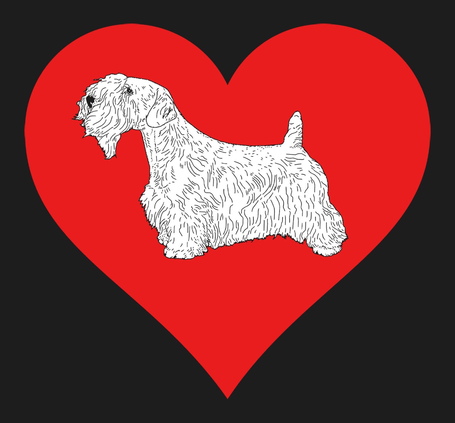 Sealyham Terrier on Heart Left Chest - Women's Full-Zip Hoodie Sweatshirt