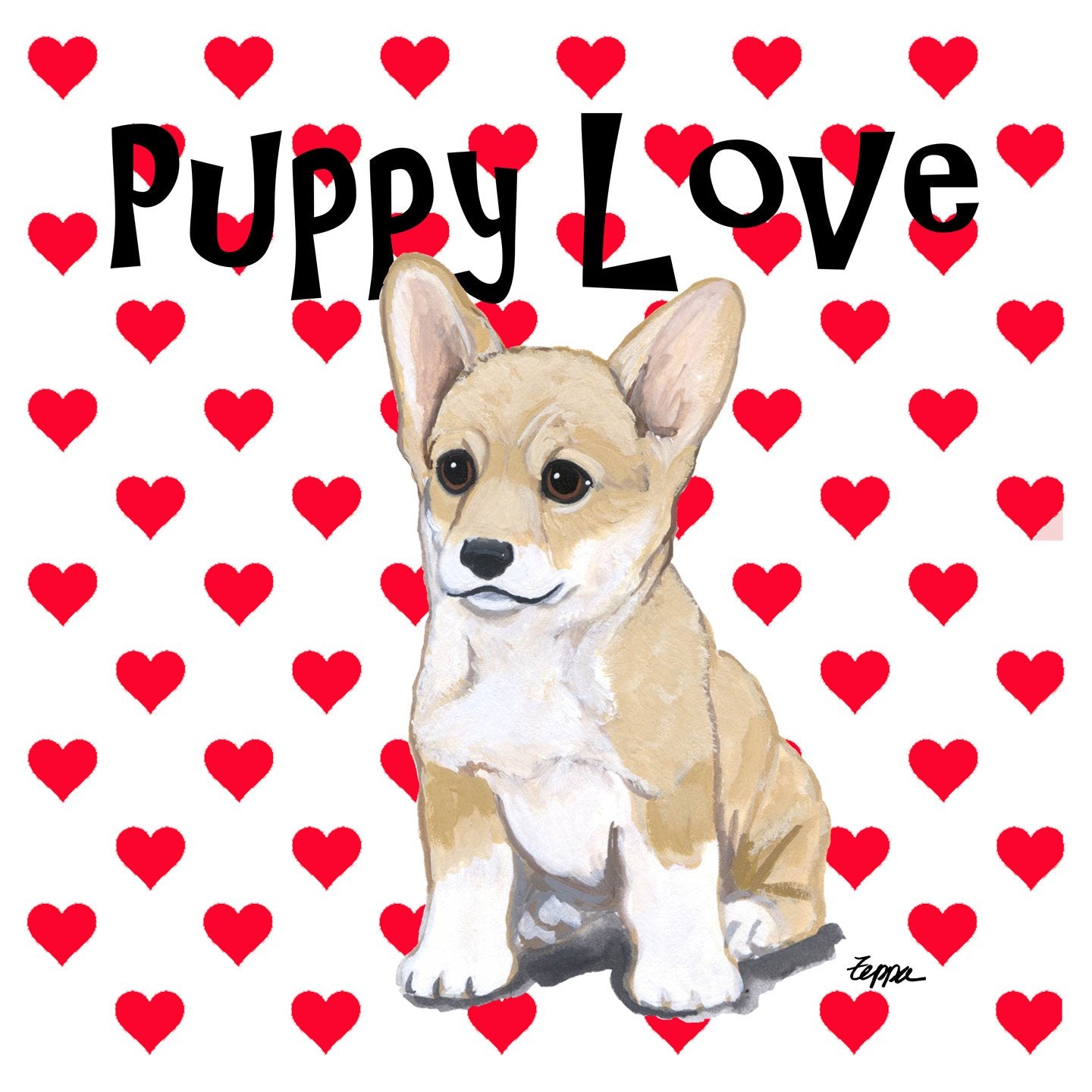 Corgi Puppy Love - Adult Unisex T-Shirt