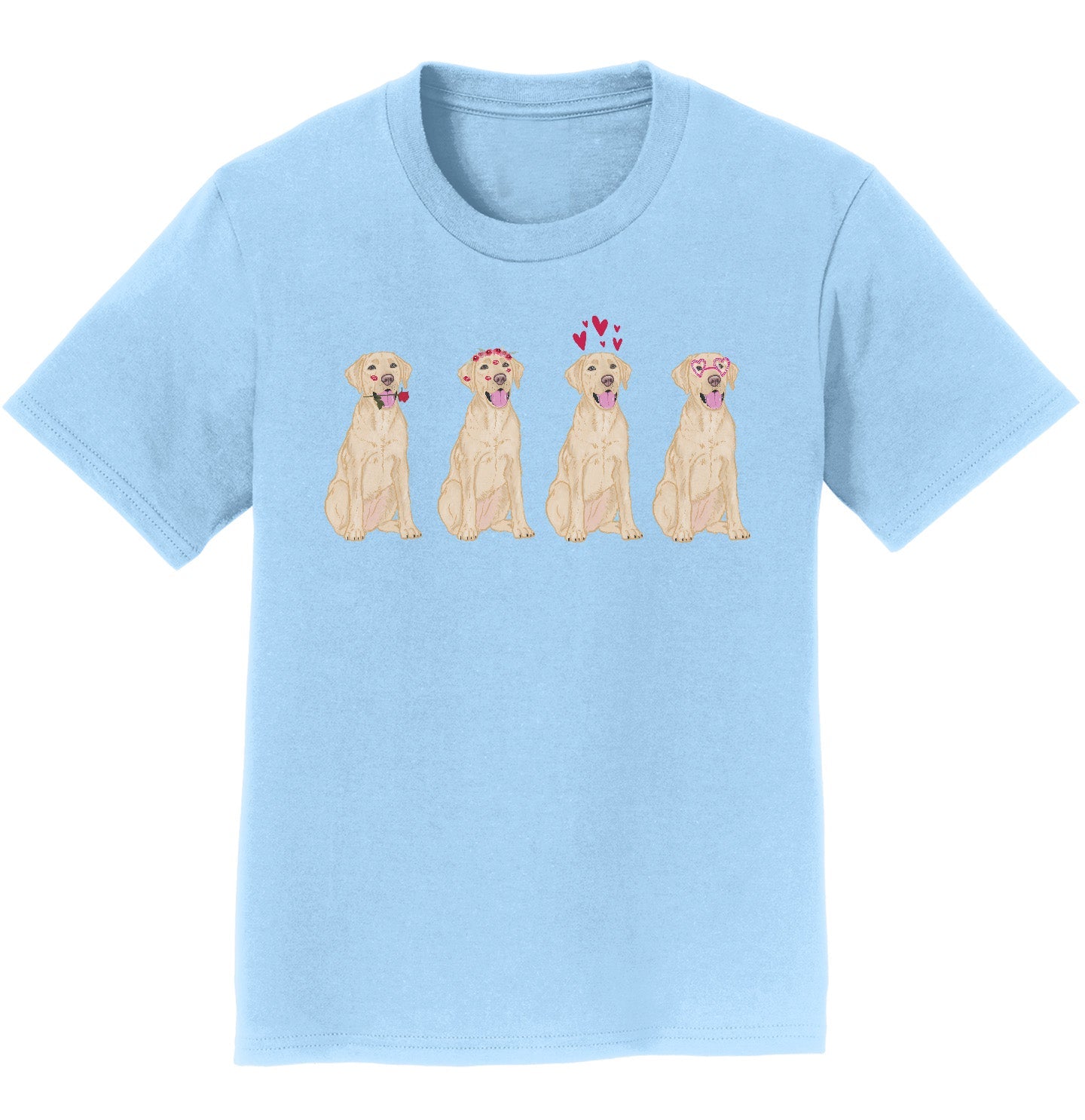 Animal Pride - Yellow Lab Love Line Up - Kids' Unisex T-Shirt