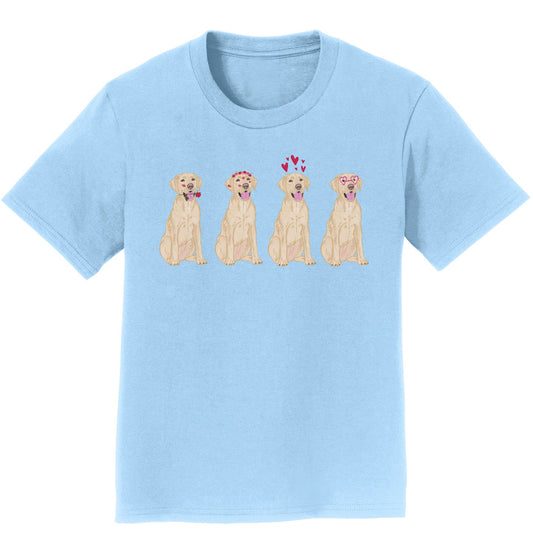 Animal Pride - Yellow Lab Love Line Up - Kids' Unisex T-Shirt