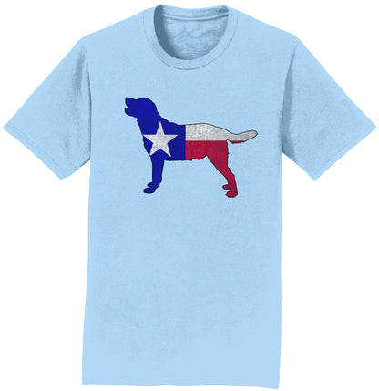 Texas Flag Pattern Lab Silhouette - Adult Unisex T-Shirt