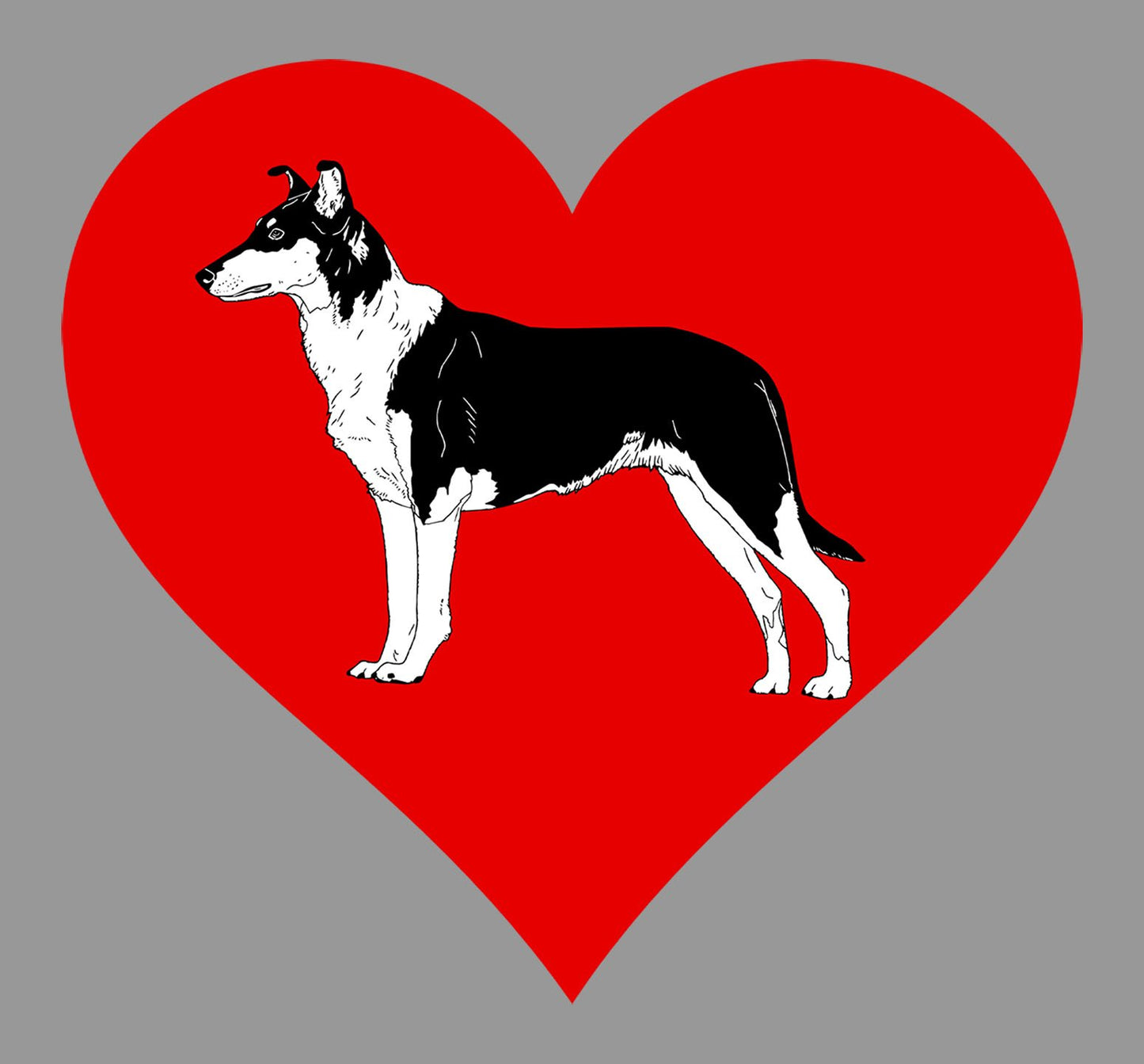 Smooth Collie on Heart Left Chest - Women's Full-Zip Hoodie Sweatshirt