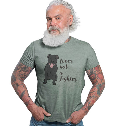 Black Pit Bull Lover Not Fighter - Adult Tri-Blend T-Shirt