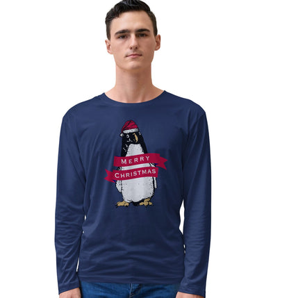 Merry Christmas Penguin - Adult Unisex Long Sleeve T-Shirt