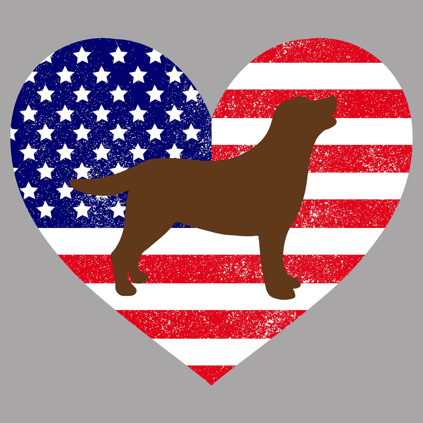 USA Flag Chocolate Lab Silhouette - Women's V-Neck T-Shirt