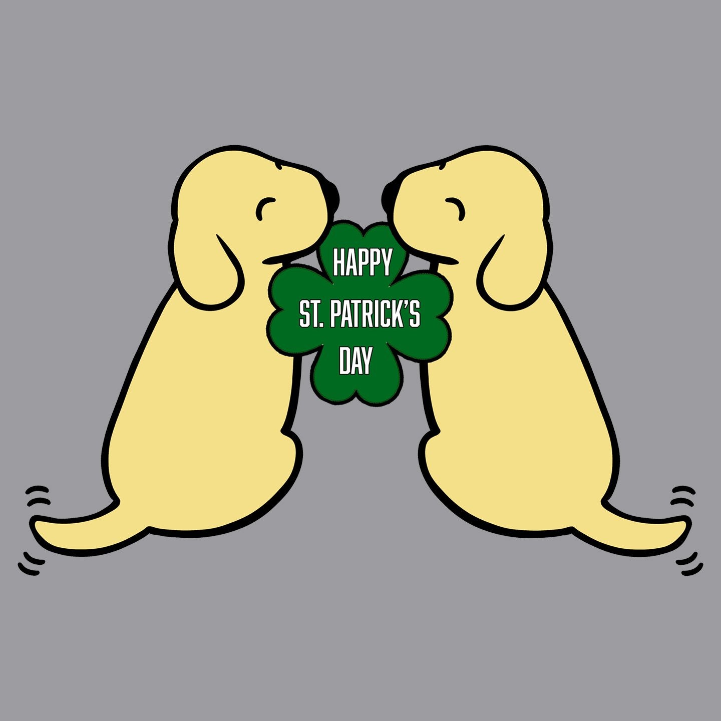 Happy St. Patrick's Day Yellow Lab Puppies - Adult Adjustable Face Mask