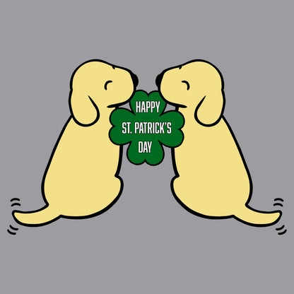 Happy St. Patrick's Day Yellow Lab Puppies - Adult Adjustable Face Mask