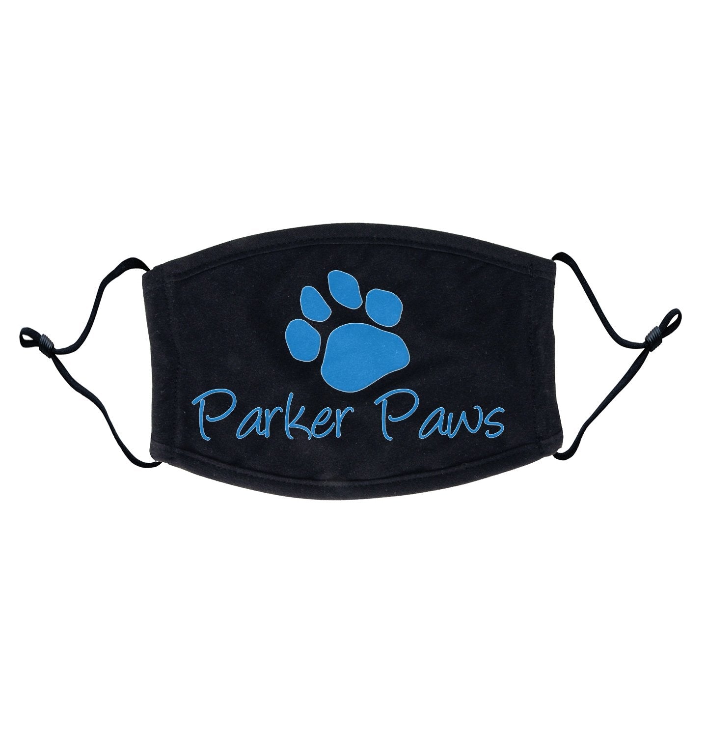 Parker Paws Blue Paw Print Logo - Adult Adjustable Face Mask