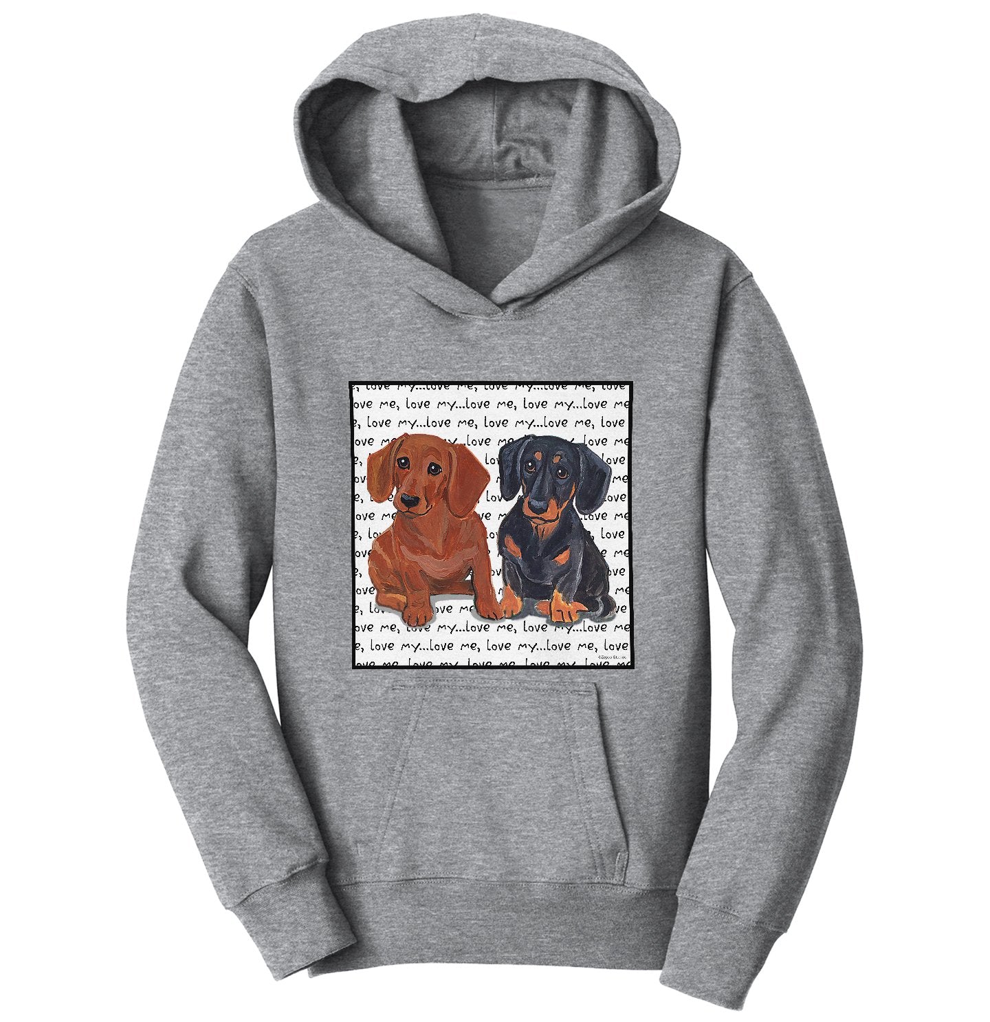 Animal Pride - Dachshund Love Text - Kids' Unisex Hoodie Sweatshirt