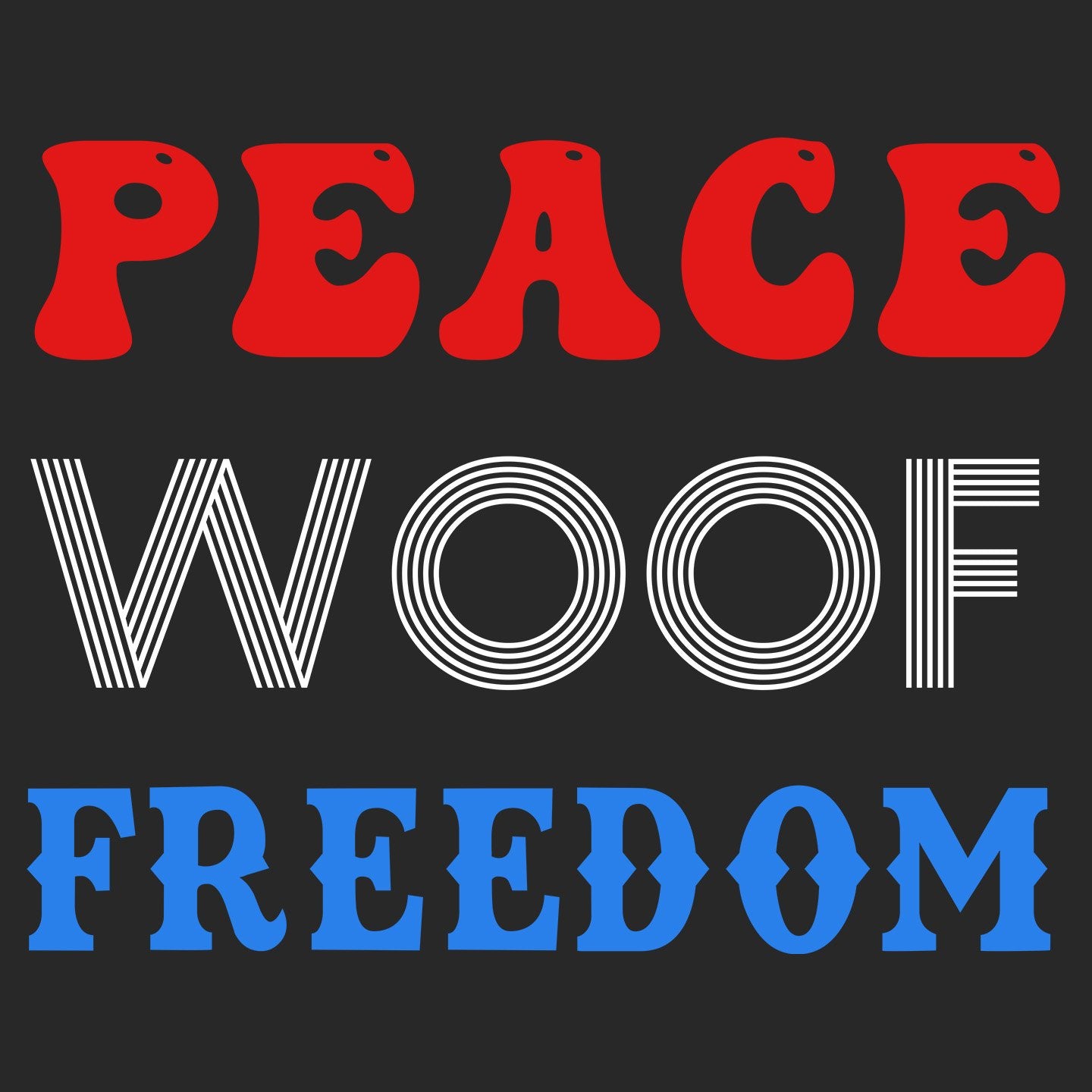 Peace Woof Freedom - Women's V-Neck T-Shirt