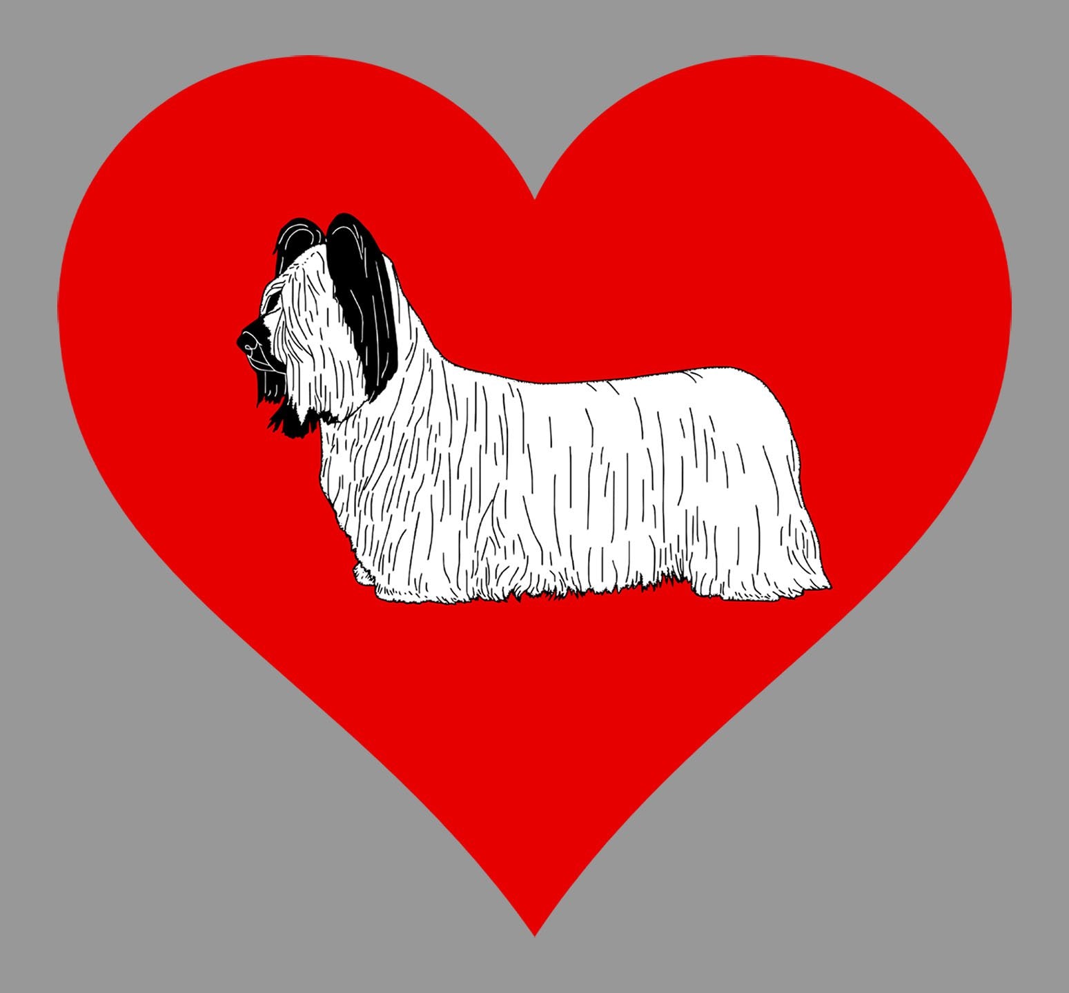 Skye Terrier on Heart Left Chest - Women's Full-Zip Hoodie Sweatshirt