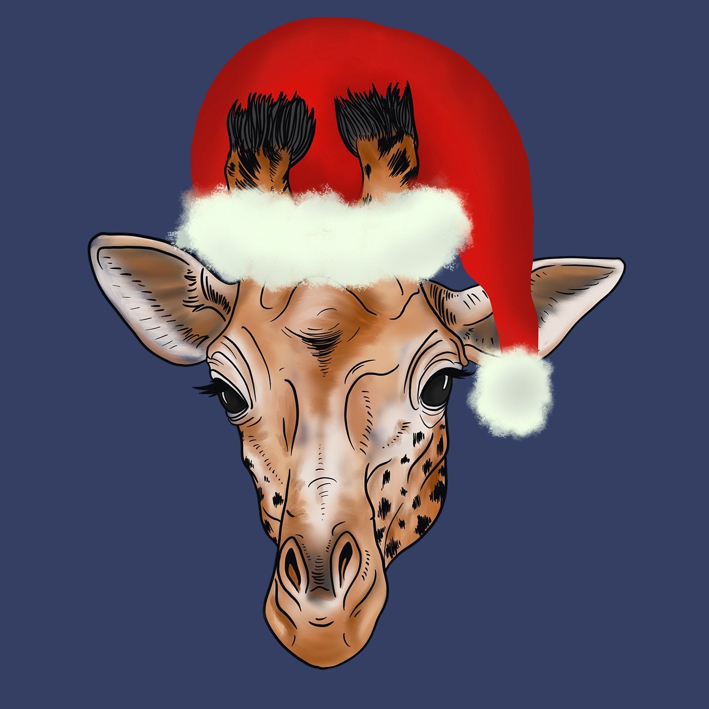 Christmas Giraffe - Adult Unisex Hoodie Sweatshirt