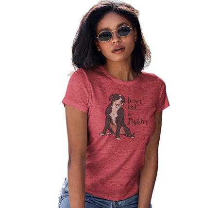 Animal Pride - Black & White Pit Bull Lover Not Fighter - Women's Tri-Blend T-Shirt