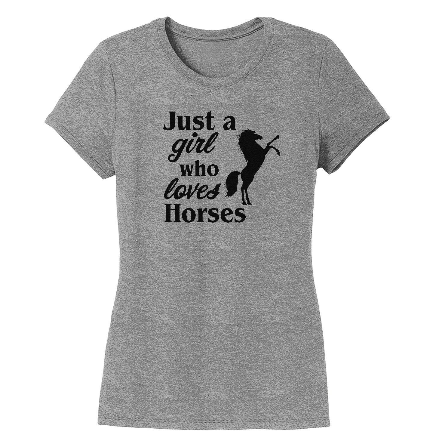 Just A Girl Who Loves Horses Silhouette - Women's Tri-Blend T-Shirt