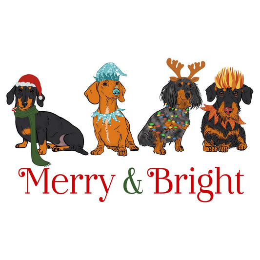 Dachshund Christmas Line Up - Adult Unisex Long Sleeve T-Shirt