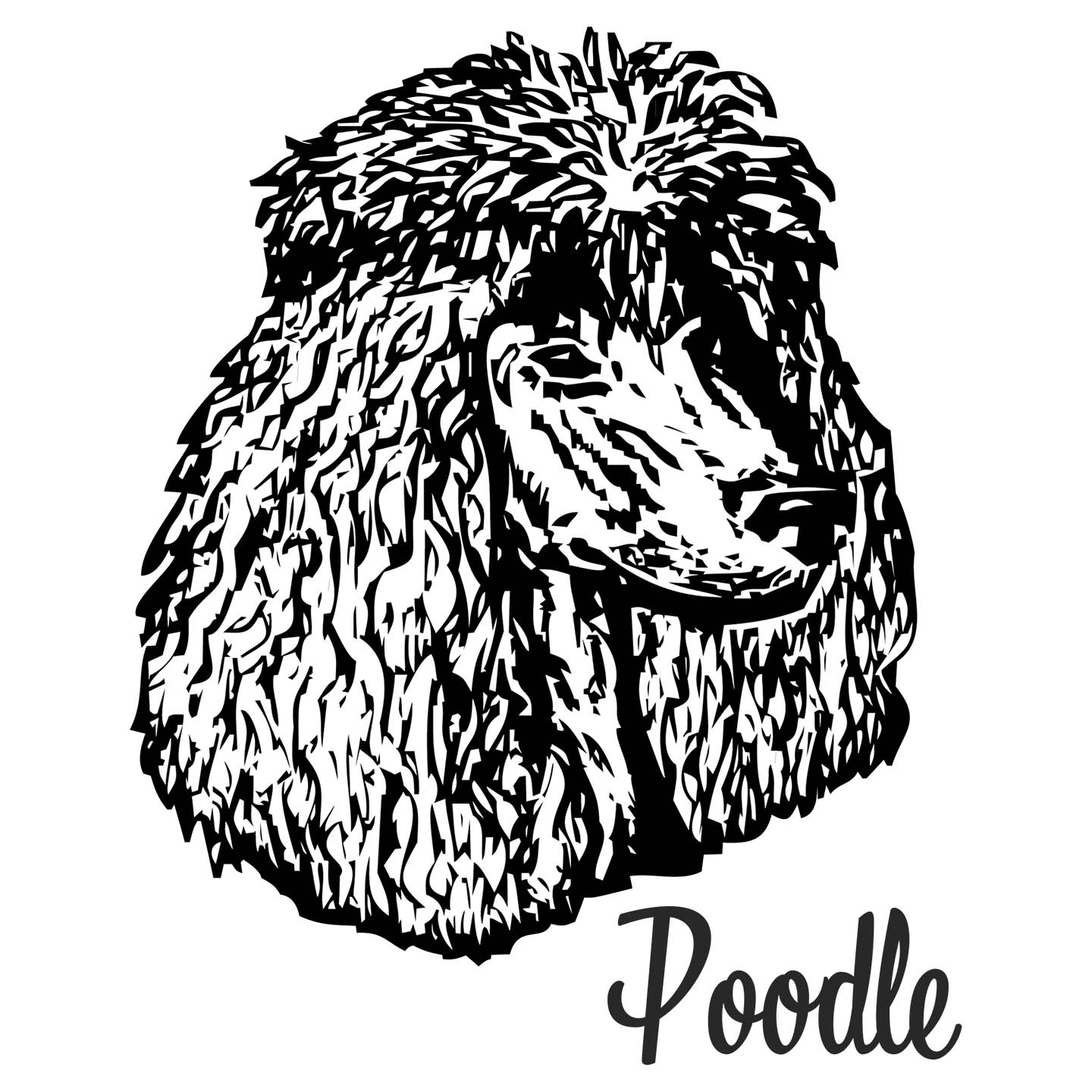 White Poodle Headshot - Adult Unisex Hoodie Sweatshirt