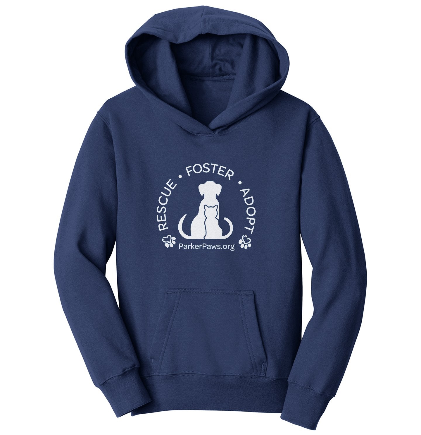 Parker Paws Logo Rescue Foster Adopt - Kids' Unisex Hoodie Sweatshirt