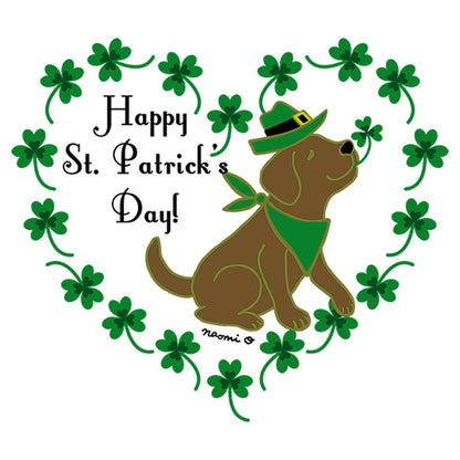 St. Patrick's Day Clover Heart Chocolate Lab - Kids' Unisex T-Shirt