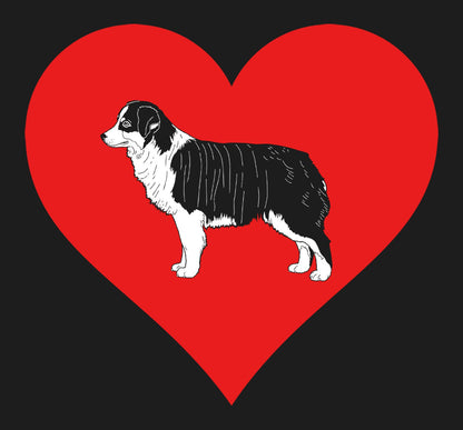 Tri-color Miniature American Shepherd on Heart Left Chest - Women's Full-Zip Hoodie Sweatshirt