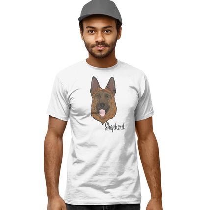 Tan & Red German Shepherd Headshot - Adult Unisex T-Shirt