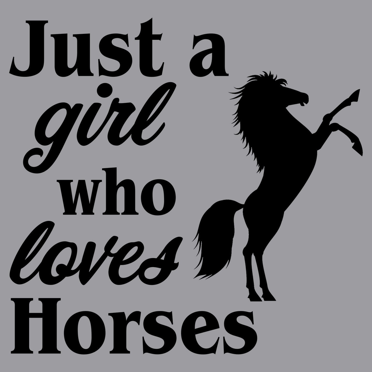 Just A Girl Who Loves Horses Silhouette - Women's V-Neck T-Shirt