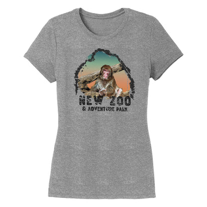 NEW Zoo Japanese Macaque Monkey Sunset - Women's Tri-Blend T-Shirt