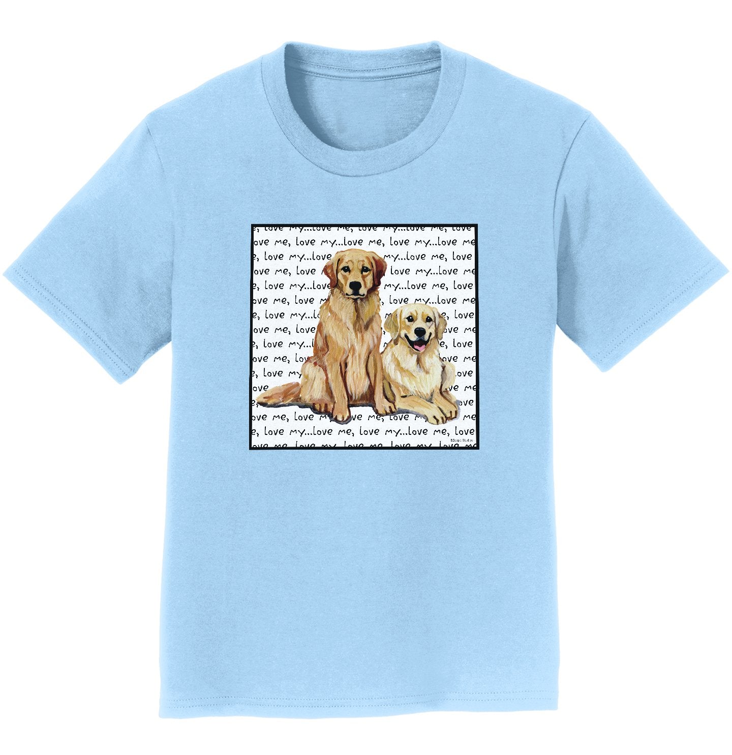 Golden Retriever Love Text Pair - Kids' Unisex T-Shirt