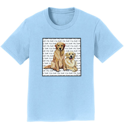 Golden Retriever Love Text Pair - Kids' Unisex T-Shirt