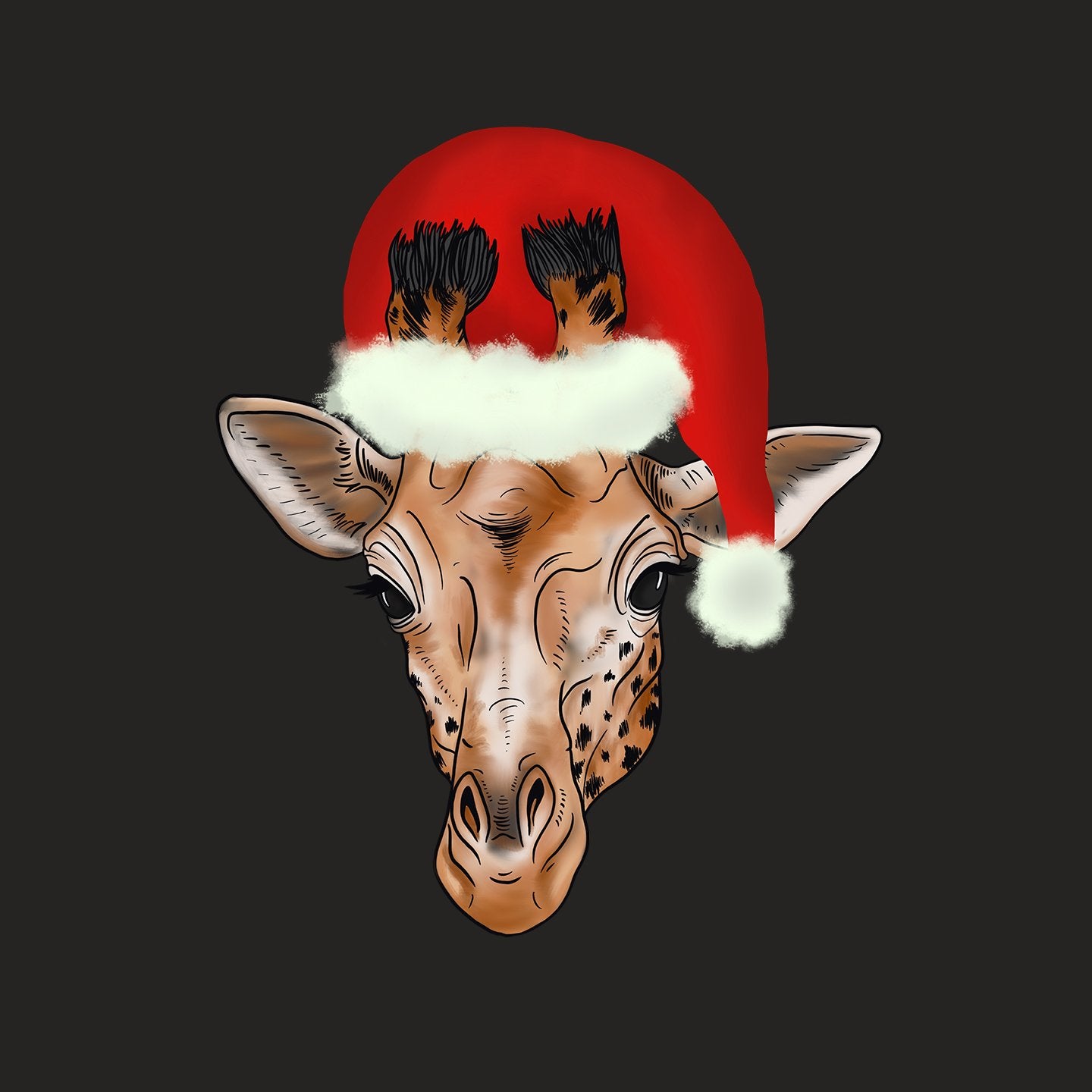 Christmas Giraffe - Adult Adjustable Face Mask