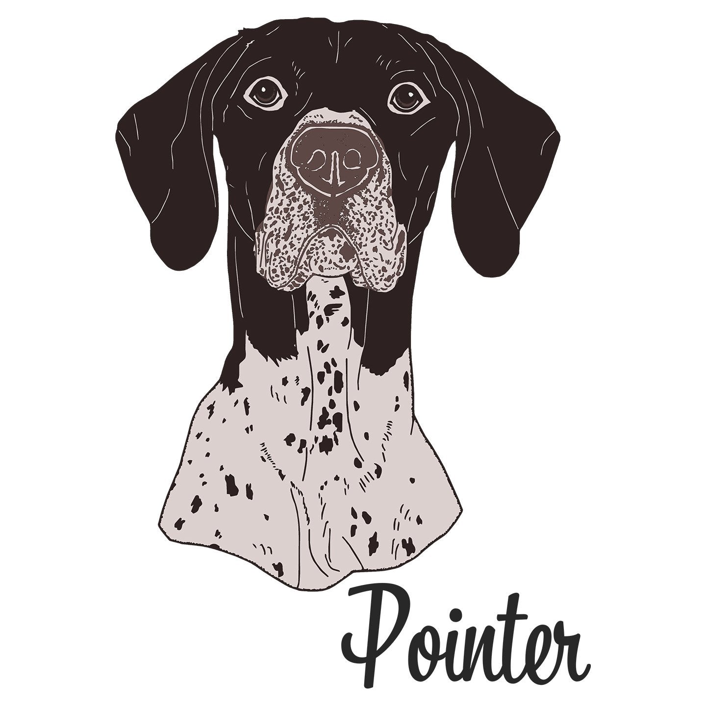 German Shorthaired Pointer Headshot - Women's V-Neck Long Sleeve T-Shirt