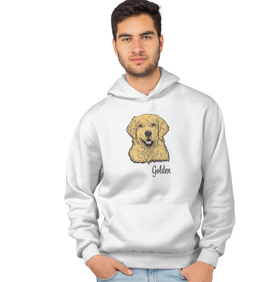 Animal Pride - Golden Retriever Headshot - Adult Unisex Hoodie Sweatshirt