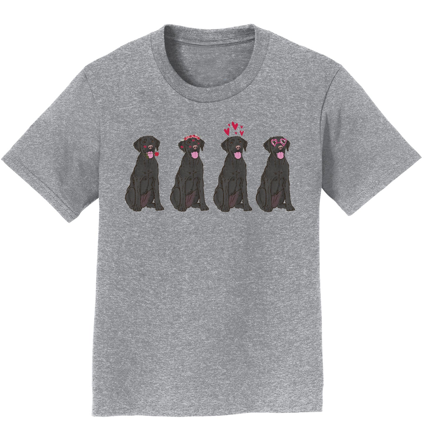 Black Lab Love Line Up - Kids' Unisex T-Shirt