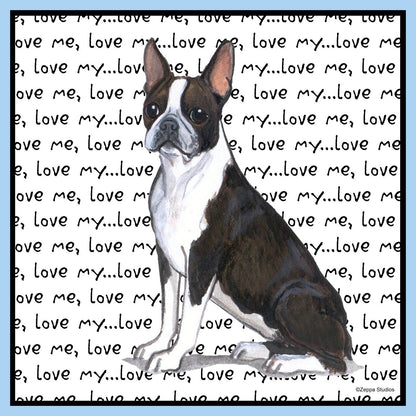 Boston Terrier Love Text - Adult Unisex T-Shirt