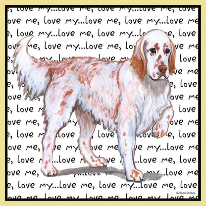 English Setter Love Text - Adult Unisex T-Shirt