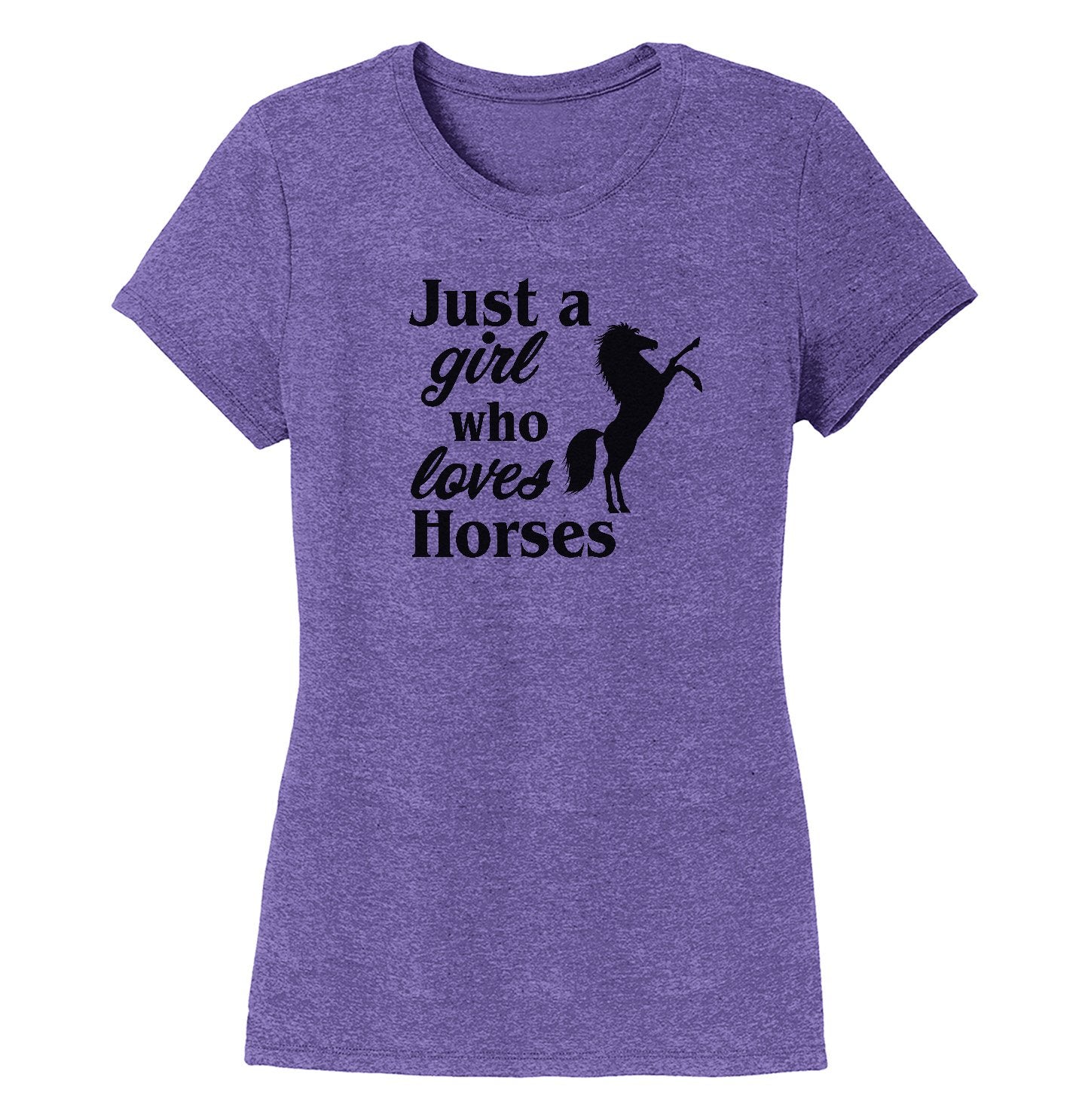 Just A Girl Who Loves Horses Silhouette - Women's Tri-Blend T-Shirt