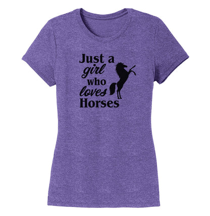 Just A Girl Who Loves Horses Silhouette - Women's Tri-Blend T-Shirt