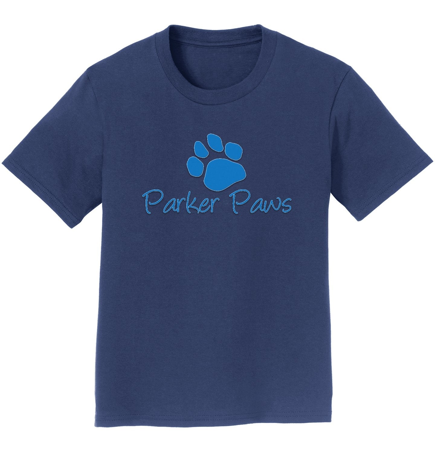 Parker Paws Blue Paw Print Logo - Kids' Unisex T-Shirt