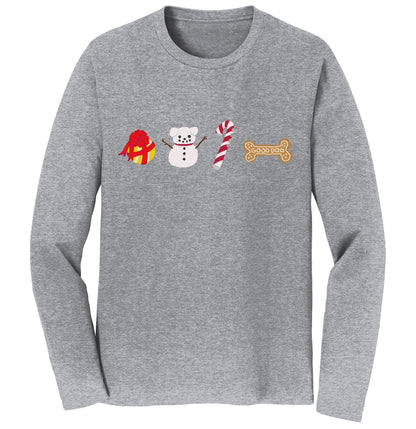 Christmas Dog Pattern - Adult Unisex Long Sleeve T-Shirt