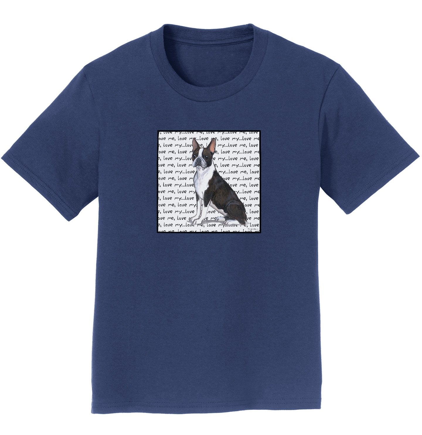 Boston Terrier Love Text - Kids' Unisex T-Shirt