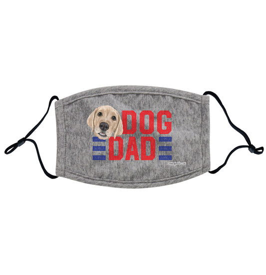 Red Dog Dad - Yellow Lab - Adjustable Face Mask, Breathable, Reusable, Printed in USA