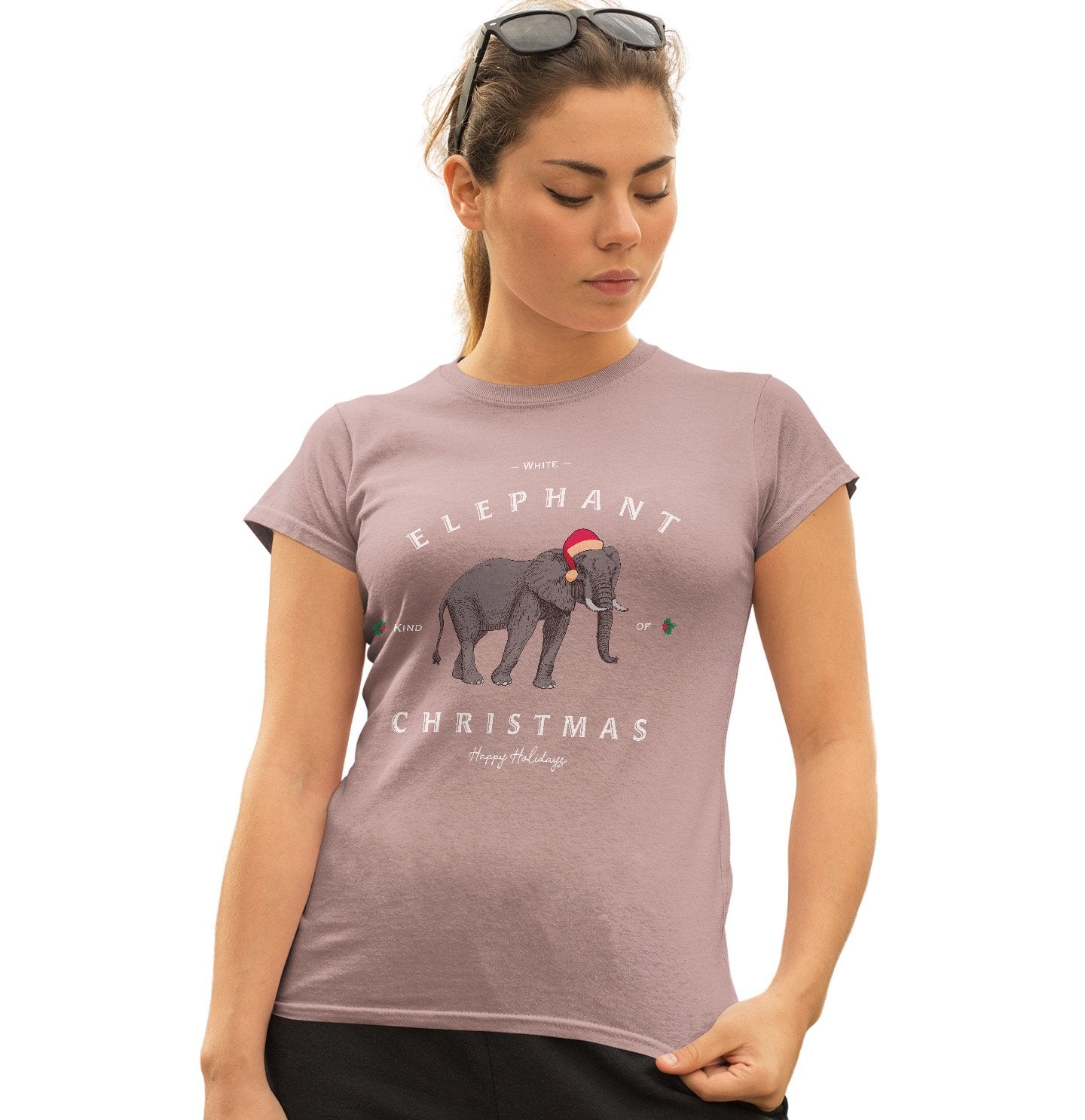 Animal Pride - Elephant Christmas - Women's Fitted T-Shirt