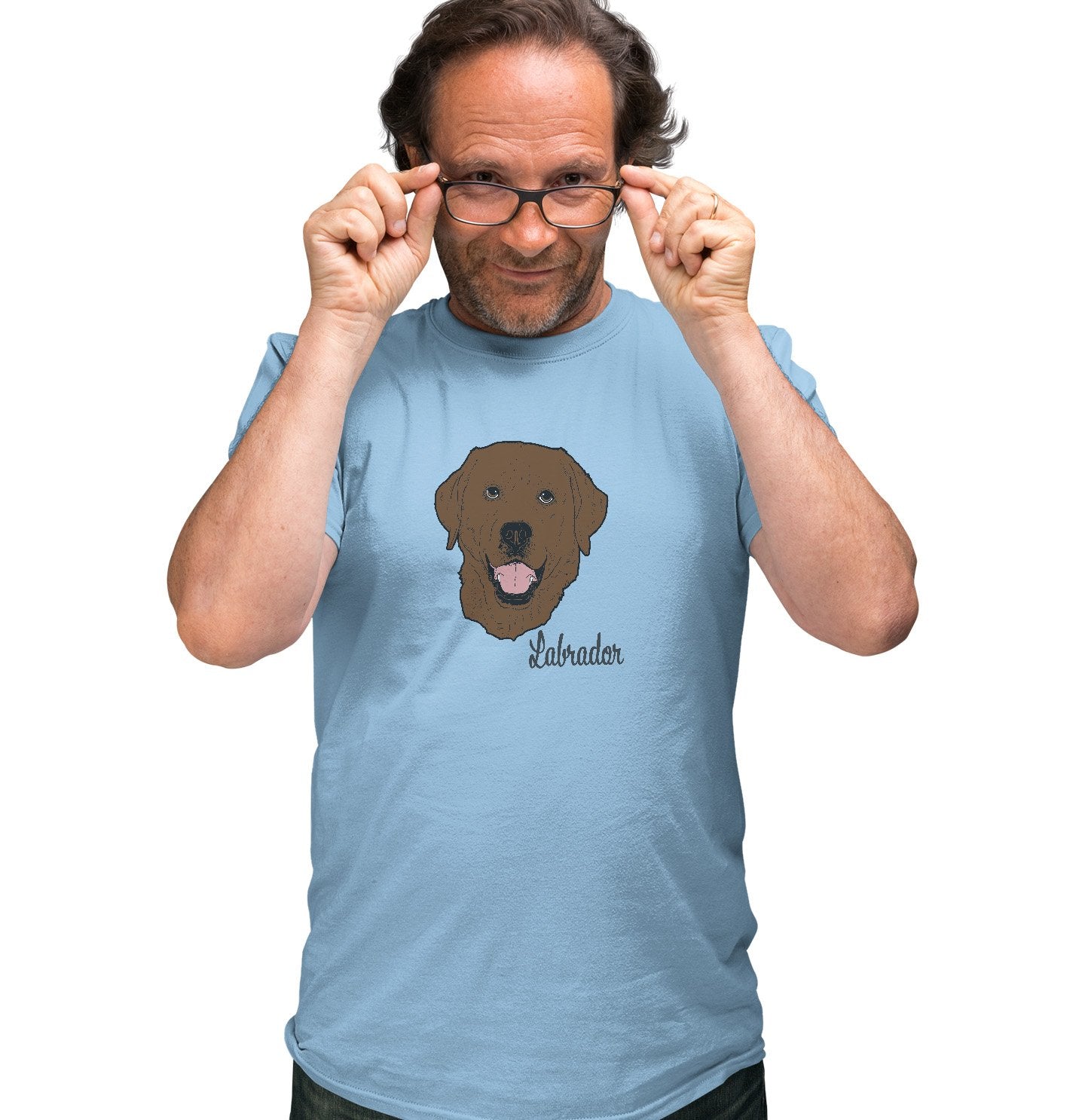 Chocolate Labrador Headshot - Adult Unisex T-Shirt