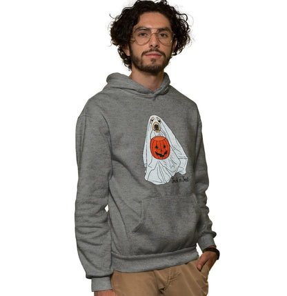 Trick or Treat Ghost Dog - Adult Unisex Hoodie Sweatshirt