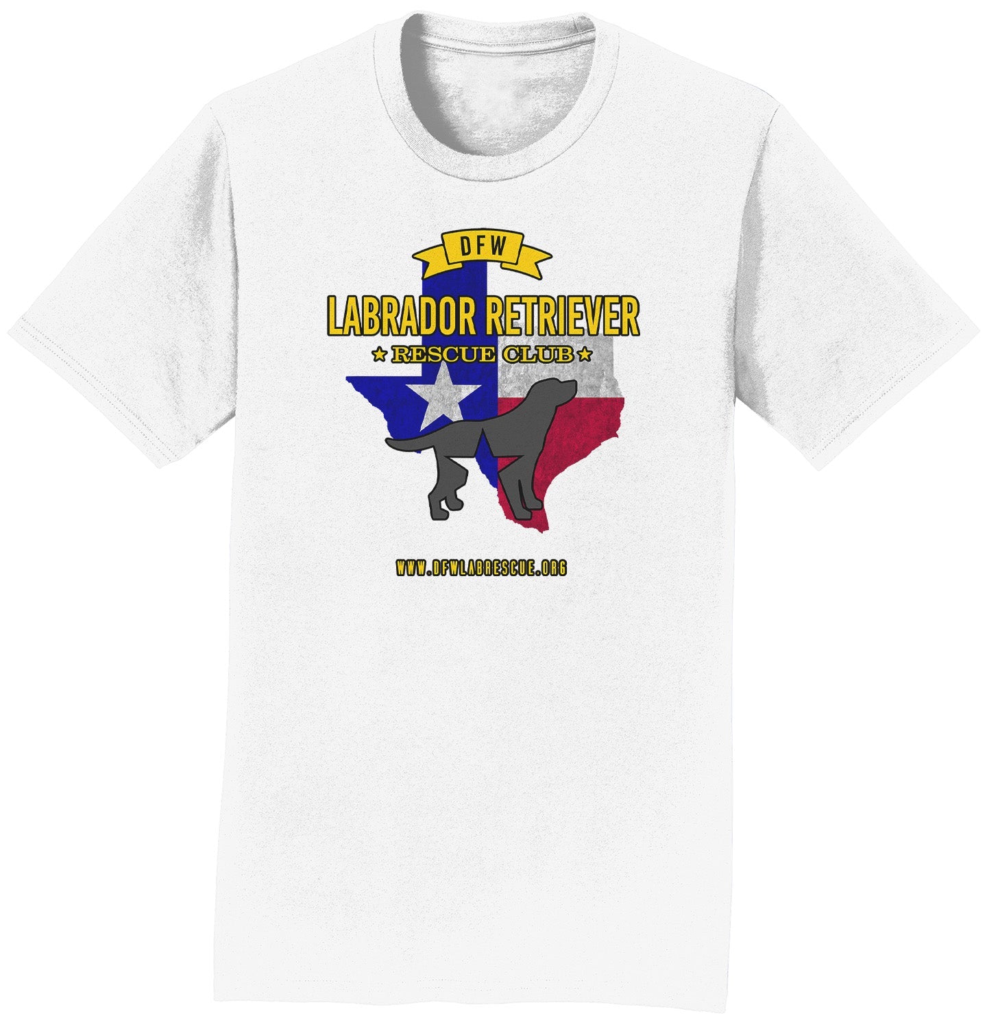 DFWLRRC - DFW LRRC Texas Flag Black Lab Logo - Adult Unisex T-Shirt