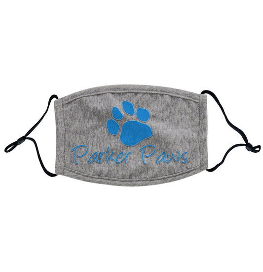 Parker Paws Blue Paw Print Logo - Adult Adjustable Face Mask