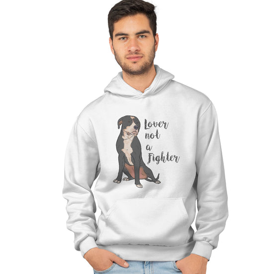 Animal Pride - Black & White Pit Bull Lover Not Fighter - Adult Unisex Hoodie Sweatshirt